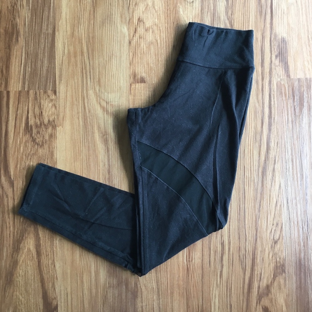 Full Tilt Black Leggings with Mesh Detail